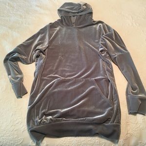 Grey Velour hoodie tunic - reposh